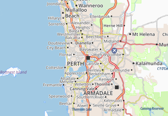 Karte Stadtplan Perth