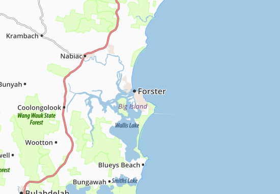 Kaart Plattegrond Forster-tuncurry