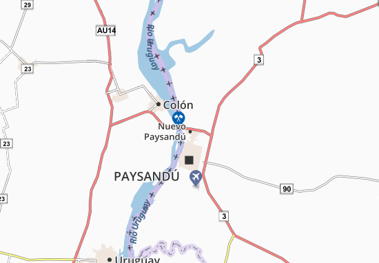 Karte Stadtplan Nuevo Paysandú