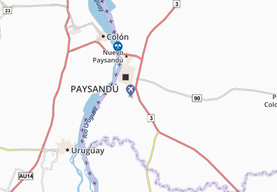 Karte Stadtplan Chacras de Paysandú
