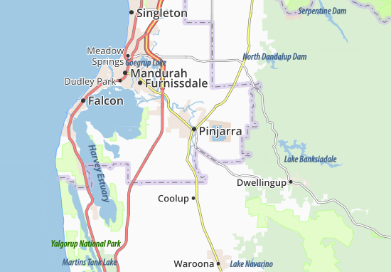 Karte Stadtplan Pinjarra