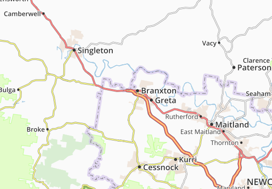 Mapa Branxton
