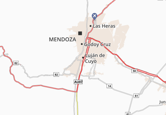 Karte Stadtplan Luján de Cuyo