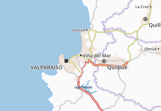 Mappa MICHELIN Viña del Mar - Pinatina di Viña del Mar ...