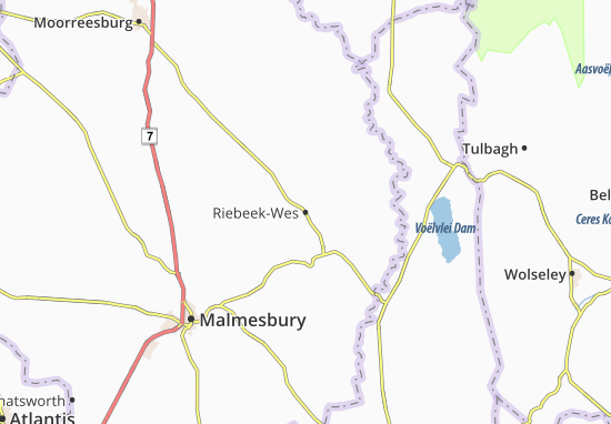 Mapa Riebeek-Wes