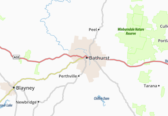 Kaart Plattegrond Bathurst