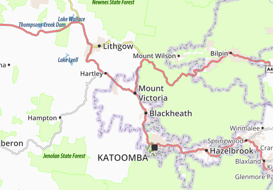 Karte Stadtplan Mount Victoria