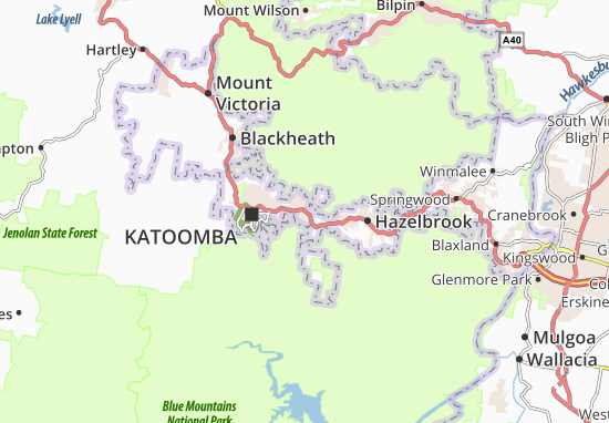 Kaart Plattegrond Wentworth Falls