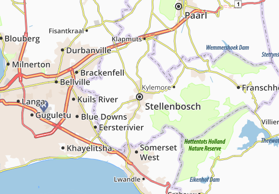 Karte Stadtplan Stellenbosch