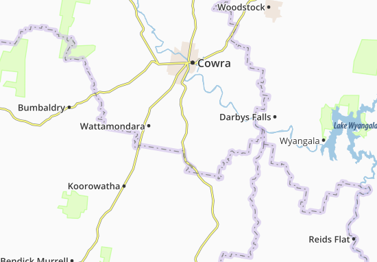 Karte Stadtplan Morongla Creek