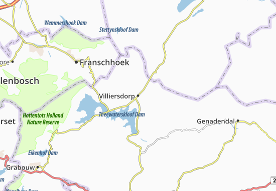 Karte Stadtplan Villiersdorp