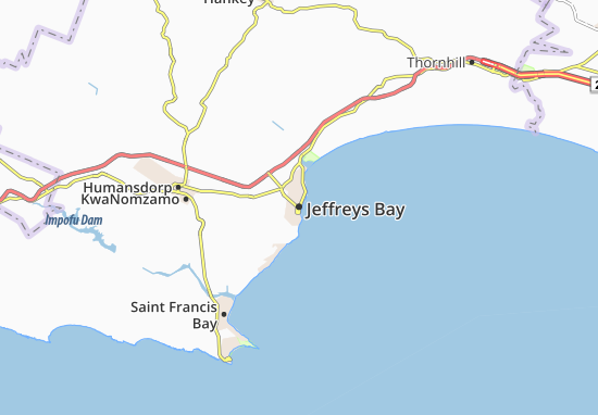 Mapa Jeffreys Bay
