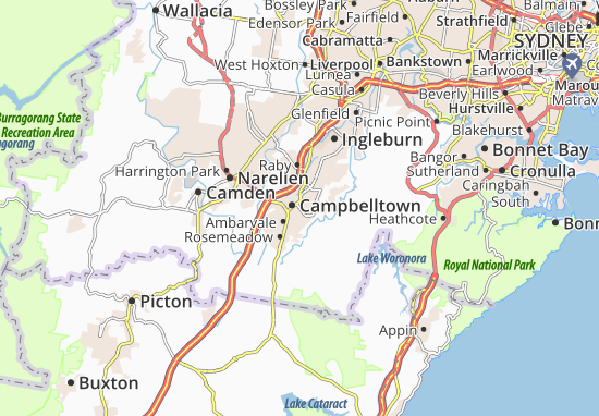 Kaart Plattegrond Campbelltown