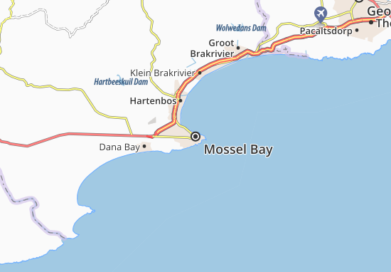 Mapa Mossel Bay
