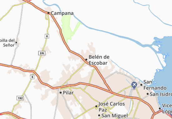 Karte Stadtplan Belén de Escobar