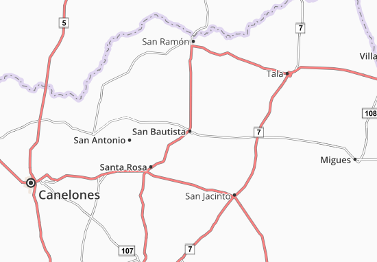 Kaart Plattegrond San Bautista
