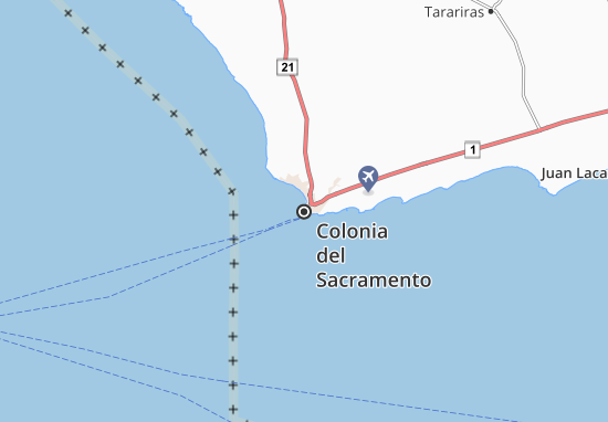 Kaart Plattegrond Colonia del Sacramento