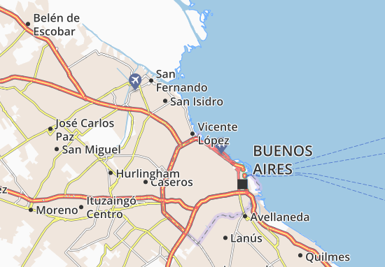 Karte Stadtplan Vicente López