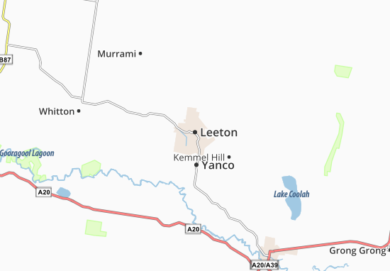 Karte Stadtplan Leeton