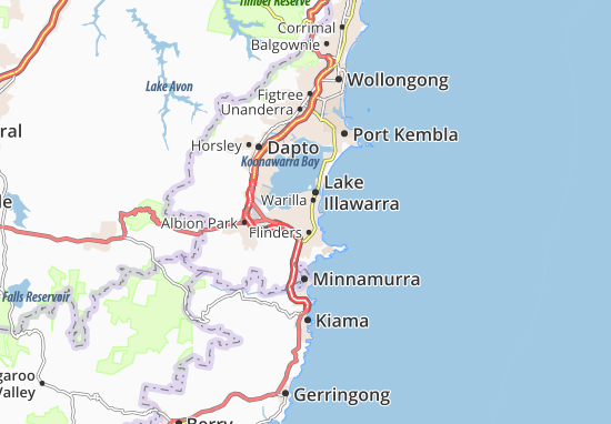 Karte Stadtplan Lake Illawarra