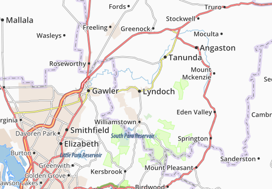 Karte Stadtplan Lyndoch