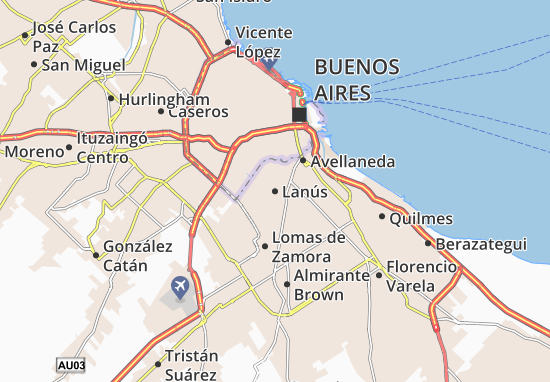 Karte Stadtplan Lanús