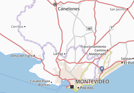 Karte Stadtplan Las Piedras