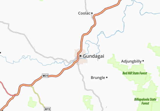 Kaart Plattegrond Gundagai