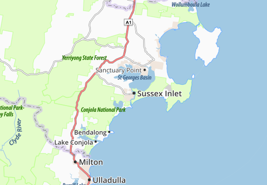 Mapa Sussex Inlet