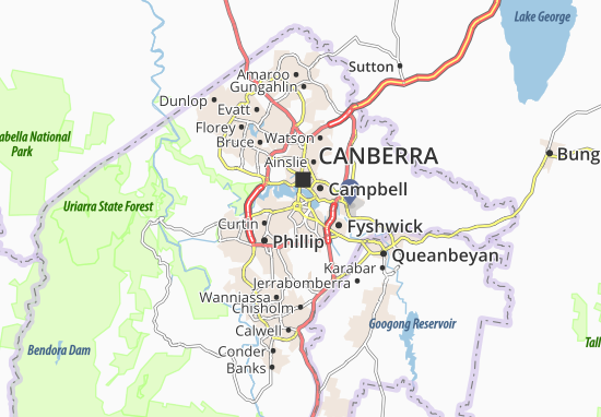 Karte Stadtplan Canberra