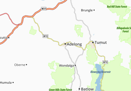 Karte Stadtplan Adelong