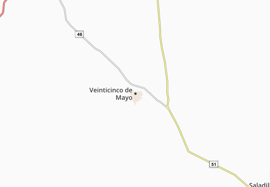 Kaart Plattegrond Veinticinco de Mayo
