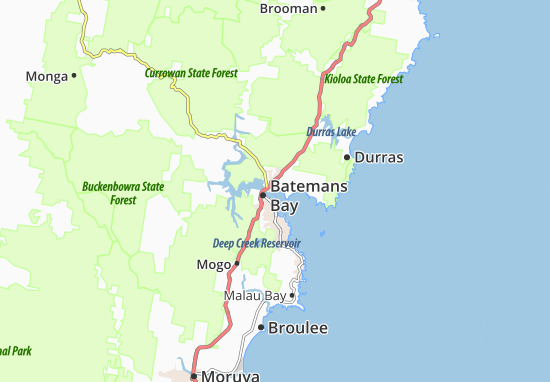 Karte Stadtplan Batemans Bay