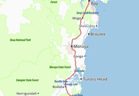 Karte Stadtplan Moruya