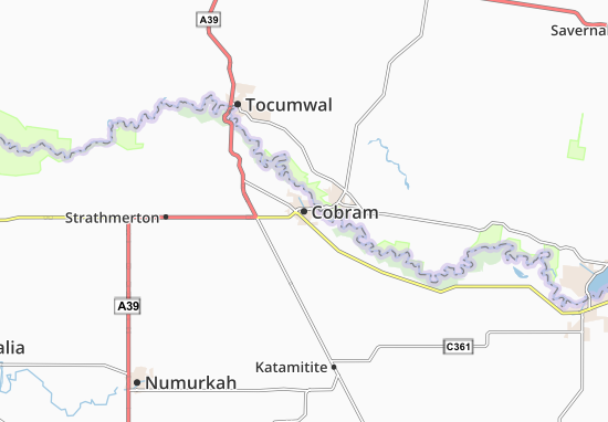 Karte Stadtplan Cobram