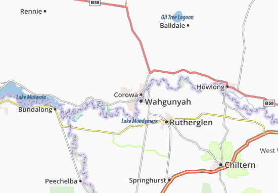 Karte Stadtplan Wahgunyah