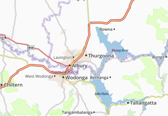 Karte Stadtplan Thurgoona