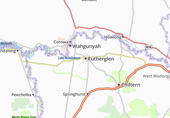 Kaart Plattegrond Rutherglen