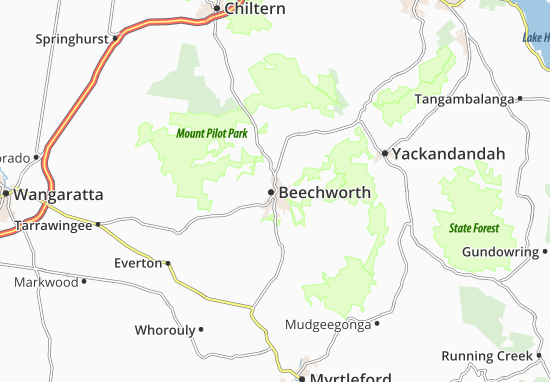 Karte Stadtplan Beechworth