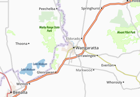 Kaart Plattegrond Wangaratta