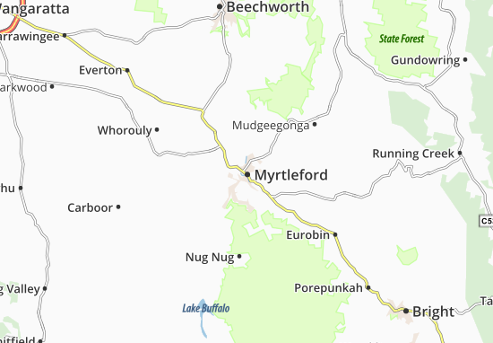 Karte Stadtplan Myrtleford