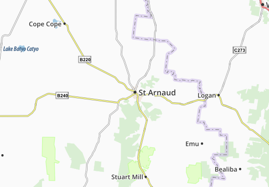 Kaart Plattegrond St Arnaud