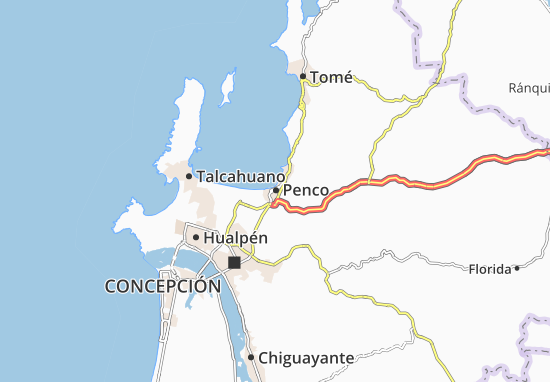 Karte Stadtplan Penco