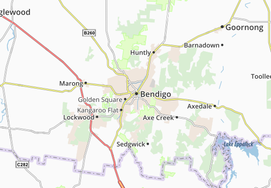 Karte Stadtplan Bendigo