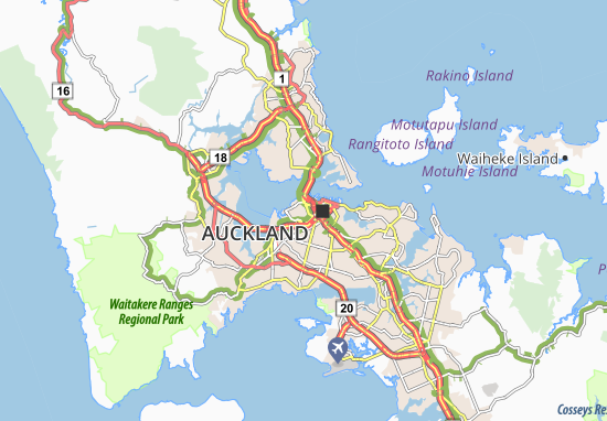 Mapa Auckland