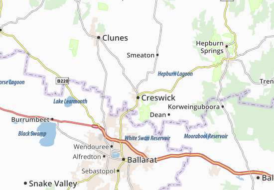 Karte Stadtplan Creswick