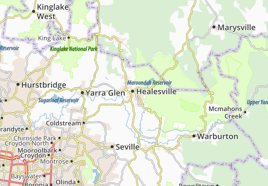 Karte Stadtplan Healesville