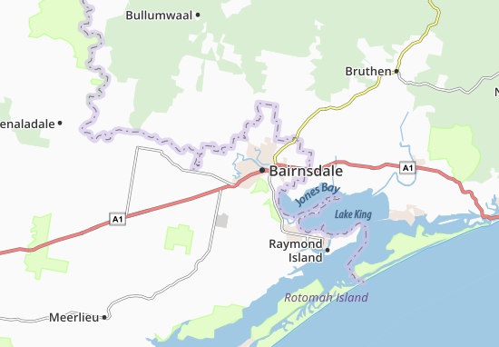 Kaart Plattegrond Bairnsdale