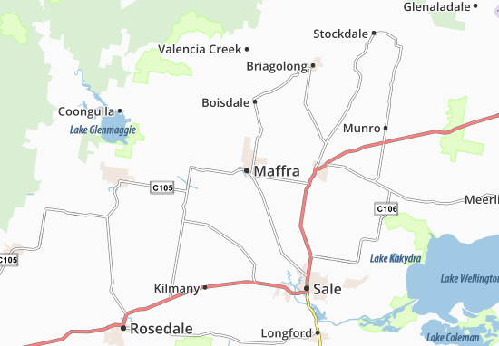 Karte Stadtplan Maffra