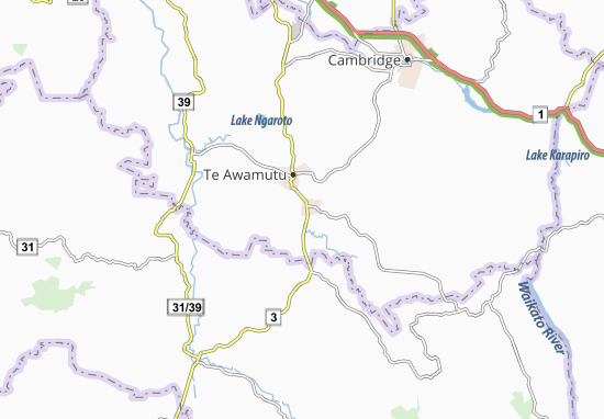 Karte Stadtplan Kihikihi